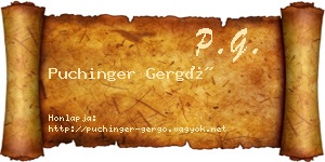 Puchinger Gergő névjegykártya